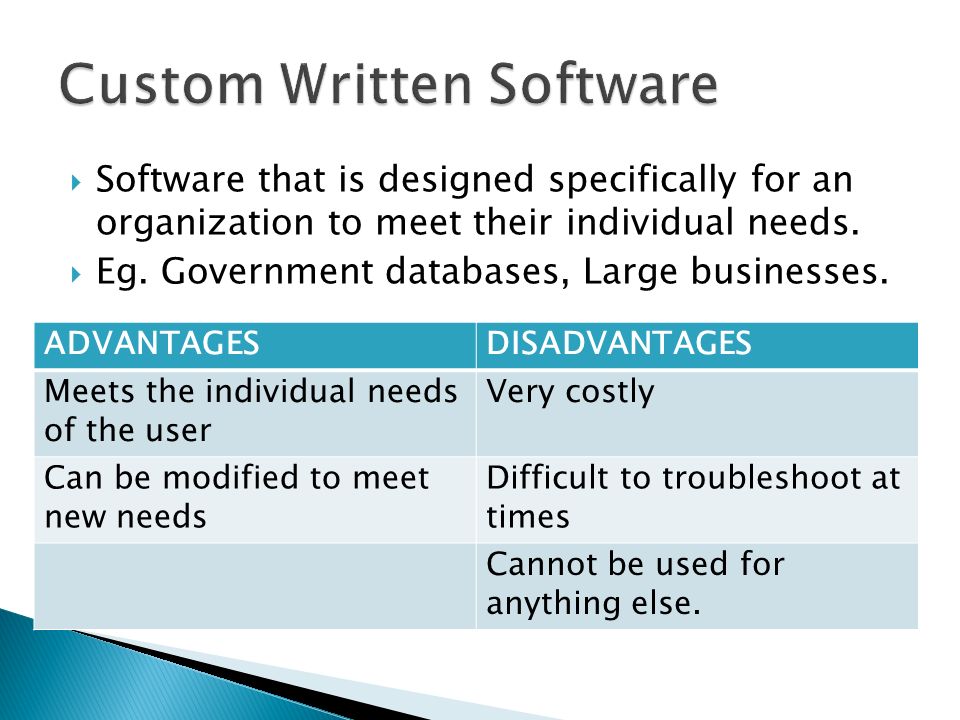 What is custom made software?